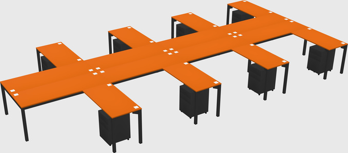 Shared l-shaped desk