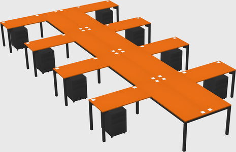 Shared l-shaped desk