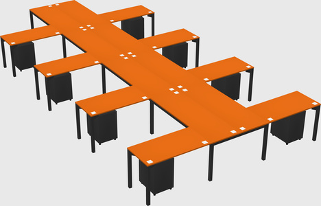 Shared l-shaped desk
