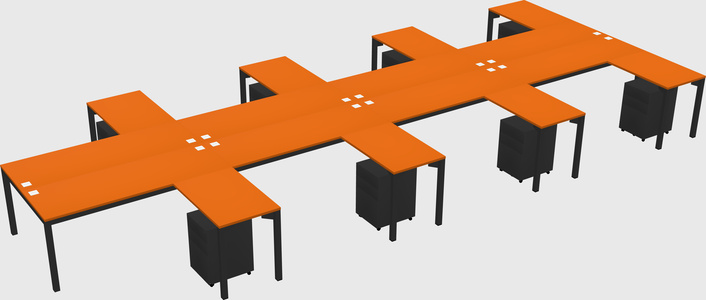 Shared l-shaped desk