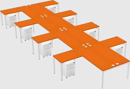 Shared l-shaped desk
