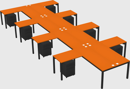 Shared l-shaped desk
