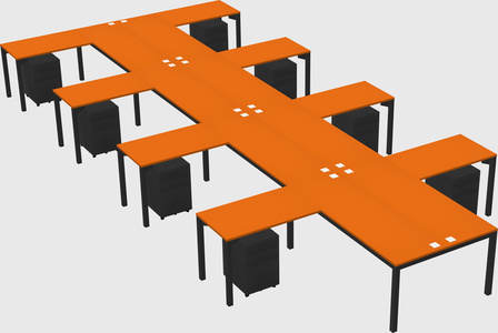 Shared l-shaped desk