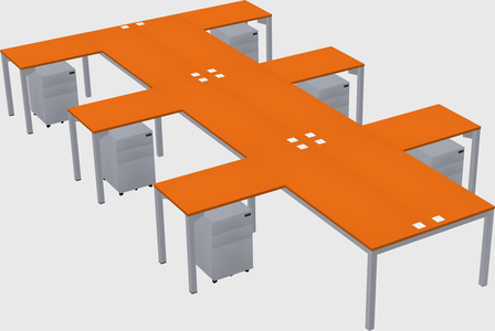 Shared l-shaped desk