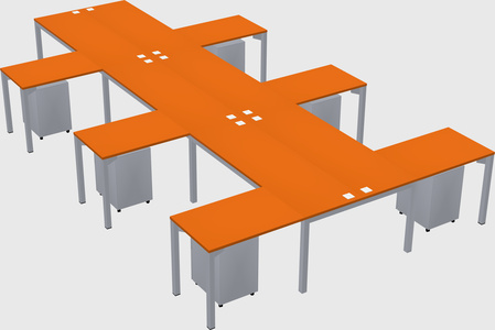 Shared l-shaped desk