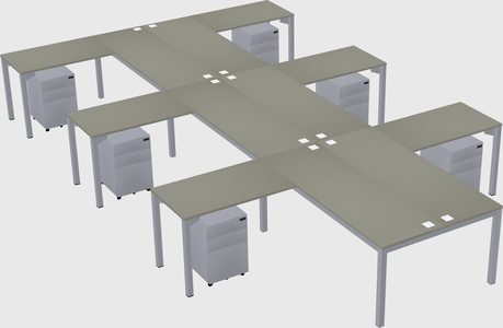 Shared l-shaped desk