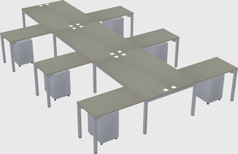 Shared l-shaped desk