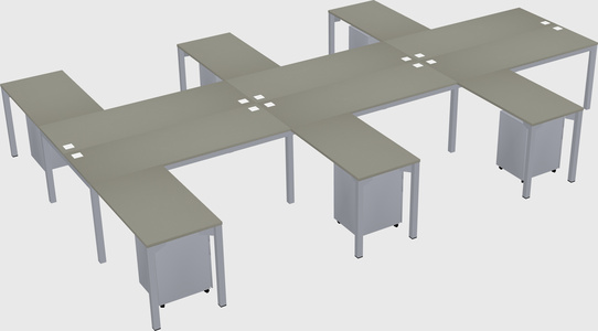 Shared l-shaped desk