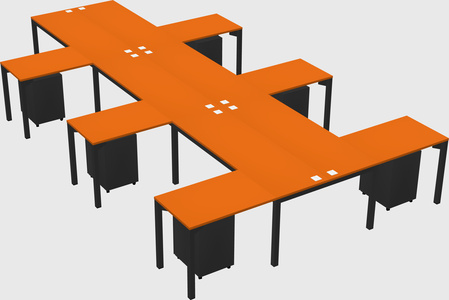Shared l-shaped desk