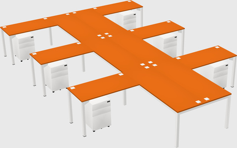 Shared l-shaped desk