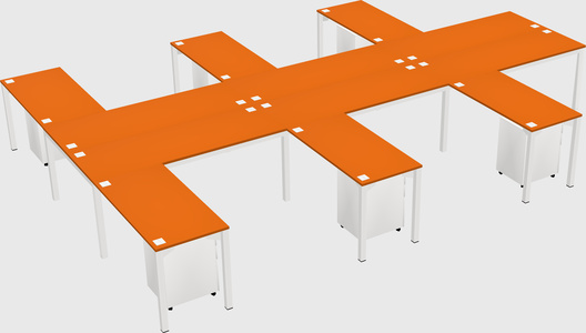 Shared l-shaped desk
