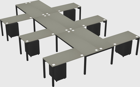 Shared l-shaped desk