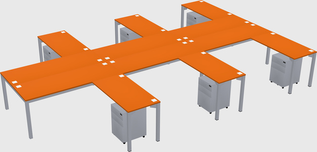 Shared l-shaped desk