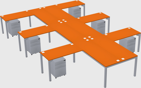 Shared l-shaped desk