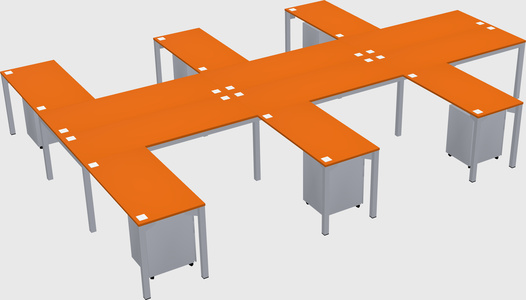 Shared l-shaped desk