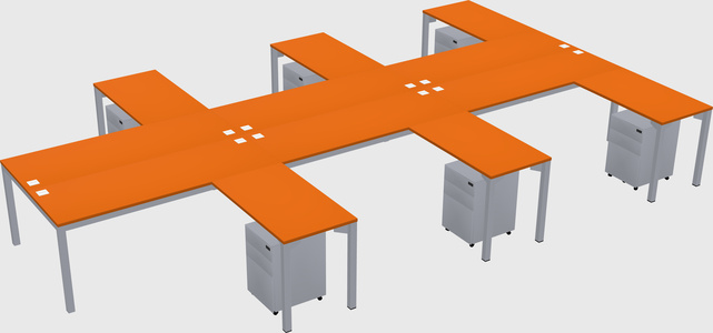 Shared l-shaped desk