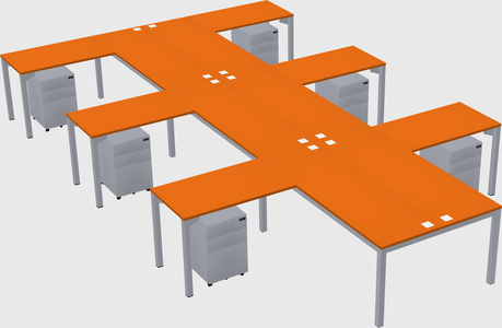 Shared l-shaped desk