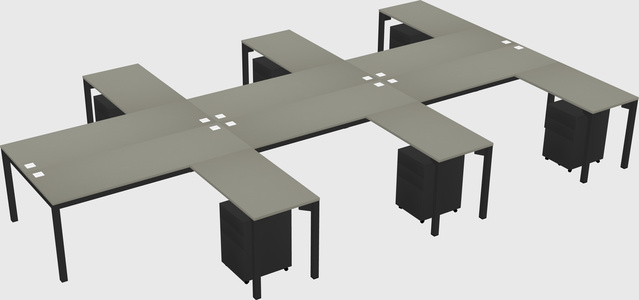Shared l-shaped desk