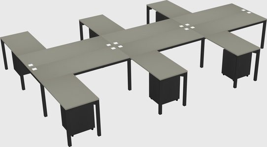 Shared l-shaped desk
