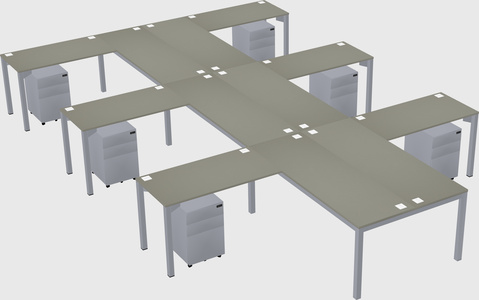 Shared l-shaped desk
