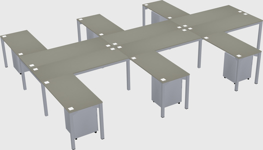 Shared l-shaped desk