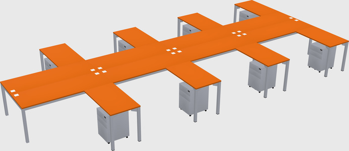 Shared l-shaped desk