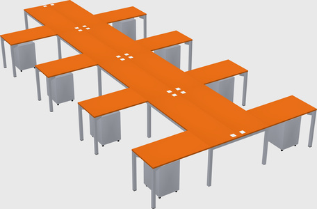 Shared l-shaped desk