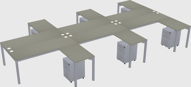 Shared l-shaped desk