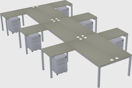 Shared l-shaped desk