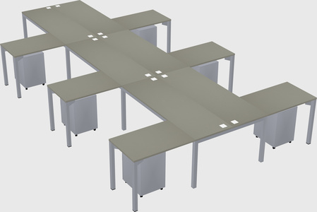 Shared l-shaped desk