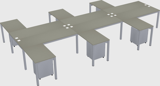 Shared l-shaped desk