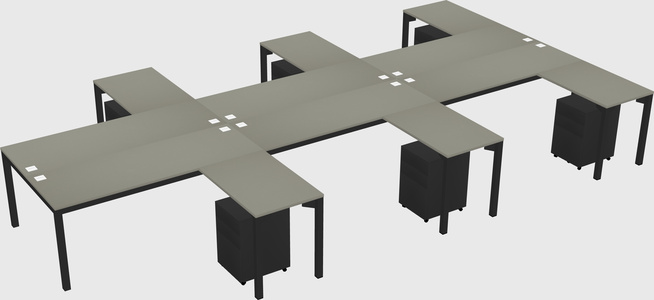 Shared l-shaped desk