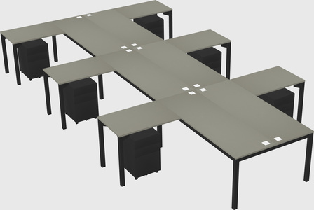 Shared l-shaped desk