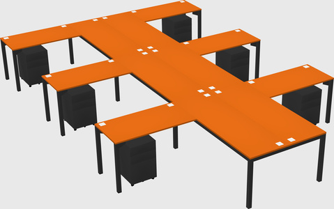 Shared l-shaped desk