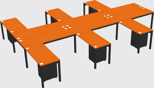 Shared l-shaped desk
