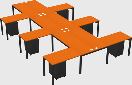 Shared l-shaped desk