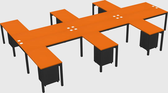 Shared l-shaped desk