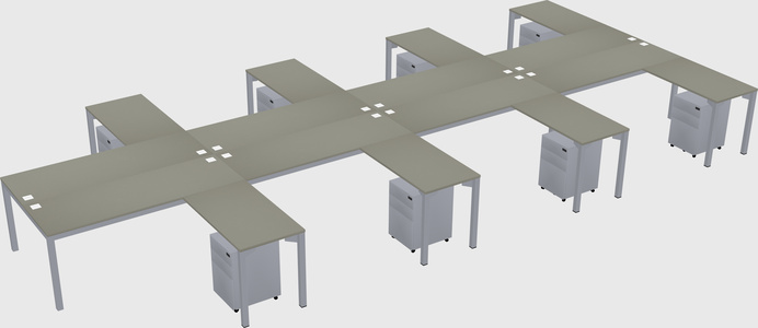 Shared l-shaped desk