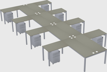 Shared l-shaped desk