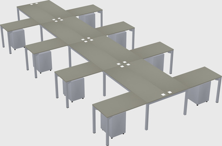 Shared l-shaped desk