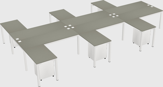 Shared l-shaped desk