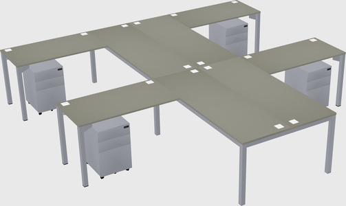 Shared l-shaped desk