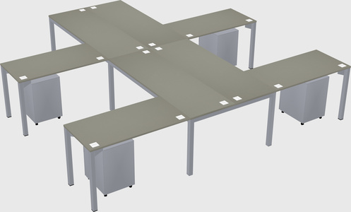 Shared l-shaped desk