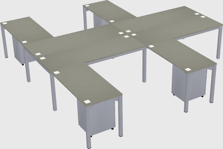 Shared l-shaped desk