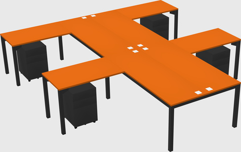 Shared l-shaped desk