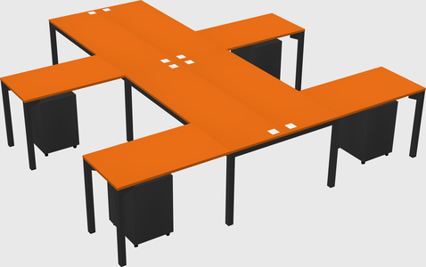 Shared l-shaped desk