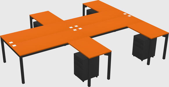 Shared l-shaped desk