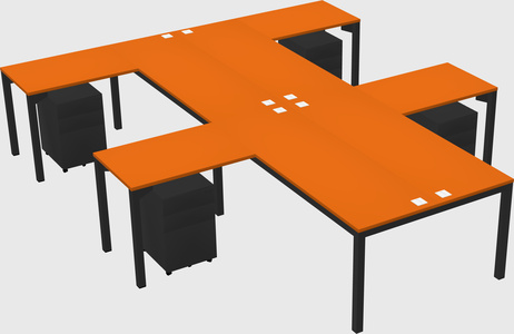Shared l-shaped desk