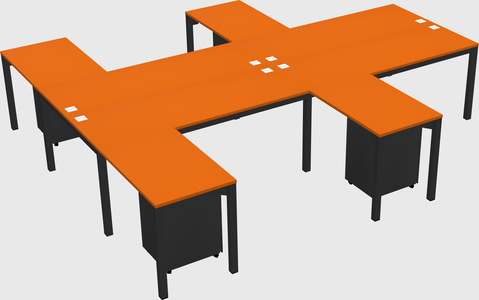 Shared l-shaped desk