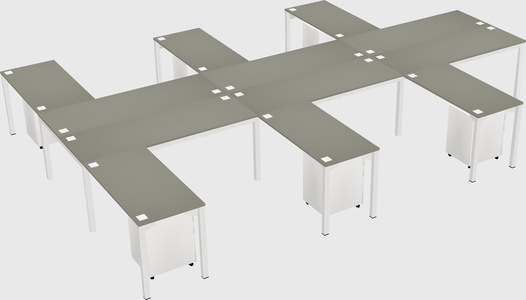 Shared l-shaped desk